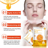 Vitamin C Face Mask Sheet with Hyaluronic Acid,10Pcs Moisturizing Anti Aging Face Masks with Plant Extract, Deeply Hydration & Firming, Antioxidant, Improves Rough Skin, Vitamin C Face Mask for Women